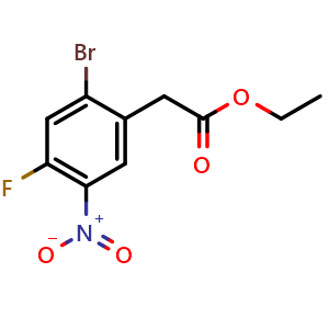 Chemical structure of Ethyl 2-(2-bromo-4-fluoro-5-nitrophenyl)acetate , CAS 1012879-10-5, AChemBlock Y236643