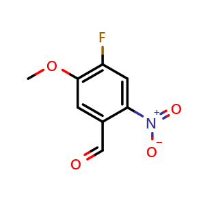 Chemical structure of 4-Fluoro-5-methoxy-2-nitrobenzaldehyde , CAS 1558385-47-9, AChemBlock Y236645