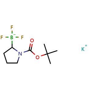 Chemical structure of Potassium (1-(tert-Butoxycarbonyl)pyrrolidin-2-yl)trifluoroborate , CAS 1684443-00-2, AChemBlock Y236650