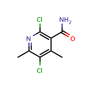 Chemical structure of 2,5-Dichloro-4,6-dimethylnicotinamide , CAS 175204-44-1, AChemBlock Y236664