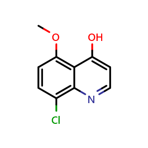Chemical structure of 8-Chloro-5-methoxyquinolin-4-ol , CAS 63010-43-5, AChemBlock Y236669