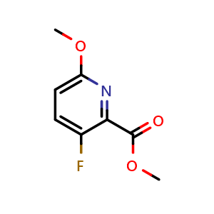 Chemical structure of Methyl 3-fluoro-6-methoxypicolinate , CAS 1214386-19-2, AChemBlock Y236672