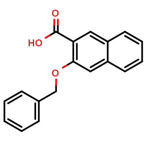 Chemical structure of 3-(Phenylmethoxy)-2-naphthalenecarboxylic acid , CAS 128019-31-8, AChemBlock Y236674