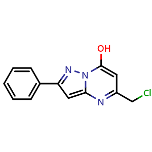 Chemical structure of 5-(Chloromethyl)-2-phenylpyrazolo[1,5-a]pyrimidin-7-ol , CAS 189018-16-4, AChemBlock Y236677
