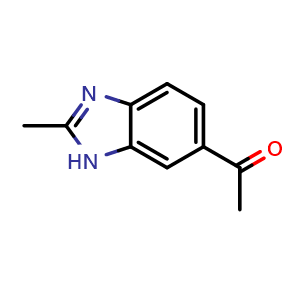 Chemical structure of 1-(2-Methyl-3H-benzimidazol-5-yl)ethanone , CAS 13535-47-2, AChemBlock Y236681