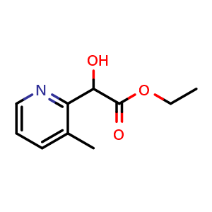 Chemical structure of Ethyl 2-hydroxy-2-(3-methylpyridin-2-yl)acetate , CAS 873459-50-8, AChemBlock Y236694