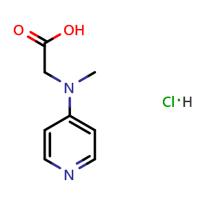 Chemical structure of N-Methyl-N-(pyridin-4-yl)glycine hydrochloride , CAS 210962-16-6, AChemBlock Y236695