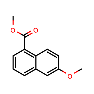 Chemical structure of Methyl 6-methoxy-1-naphthoate , CAS 61109-48-6, AChemBlock Y236697