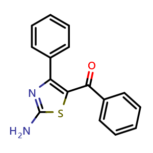 Chemical structure of (2-Amino-4-phenyl-5-thiazolyl)phenylmethanone , CAS 17279-56-0, AChemBlock Y236713