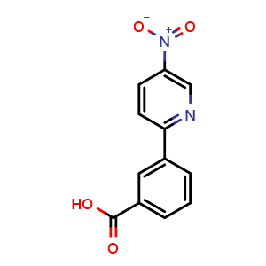 Chemical structure of 3-(5-Nitropyridin-2-yl)benzoic acid , CAS 864075-95-6, AChemBlock Y236723