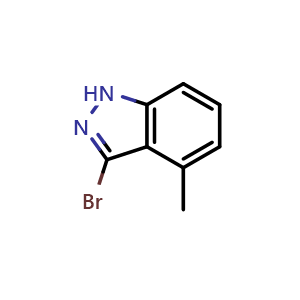 Chemical structure of 3-Bromo-4-methyl-1H-indazole , CAS 1082042-31-6, AChemBlock Y236728