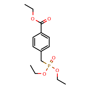 Chemical structure of Ethyl 4-((diethoxyphosphoryl)methyl)benzoate , CAS 71441-08-2, AChemBlock Y236733