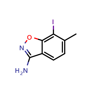 Chemical structure of 7-Iodo-6-methylbenzo[d]isoxazol-3-amine , CAS 909185-92-8, AChemBlock Y236735