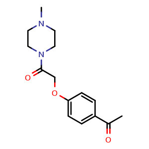 Chemical structure of 2-(4-Acetylphenoxy)-1-(4-methylpiperazin-1-yl)ethan-1-one , CAS 29936-70-7, AChemBlock Y236743