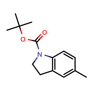 Chemical structure of tert-Butyl 5-methylindoline-1-carboxylate , CAS 226710-78-7, AChemBlock Y236763