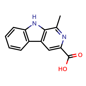 Chemical structure of 1-Methyl-9H-pyrido[3,4-b]indole-3-carboxylic acid , CAS 22329-38-0, AChemBlock Y236782
