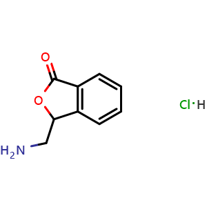Chemical structure of 3-(Aminomethyl)isobenzofuran-1(3H)-one hydrochloride , CAS 35690-69-8, AChemBlock Y236792