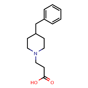 Chemical structure of 3-(4-Benzyl-1-piperidinyl)propanoic acid , CAS 435270-83-0, AChemBlock Y236804