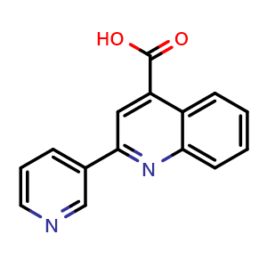 Chemical structure of 2-(Pyridin-3-yl)quinoline-4-carboxylic acid , CAS 7482-91-9, AChemBlock Y236805