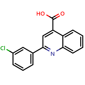 Chemical structure of 2-(3-Chlorophenyl)-4-quinolinecarboxylic acid , CAS 20389-10-0, AChemBlock Y236807