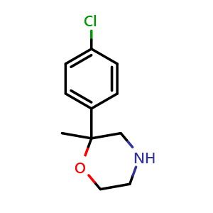 Chemical structure of 2-(4-Chlorophenyl)-2-methylmorpholine , CAS 109461-44-1, AChemBlock Y236811