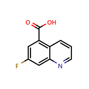 Chemical structure of 7-Fluoroquinoline-5-carboxylic acid , CAS 2102412-56-4, AChemBlock Y236813