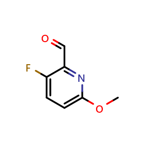 Chemical structure of 3-Fluoro-6-methoxypicolinaldehyde , CAS 1227584-16-8, AChemBlock Y236816