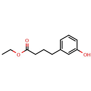 Chemical structure of Ethyl4-(3-hydroxyphenyl)butanoate , CAS 160721-25-5, AChemBlock Y236826