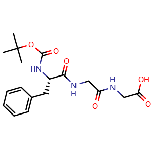 Chemical structure of (Tert-butoxycarbonyl)-L-phenylalanylglycylglycine , CAS 103340-16-5, AChemBlock Y236836