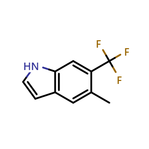 Chemical structure of 5-Methyl-6-(trifluoromethyl)-1H-indole , CAS 248602-12-2, AChemBlock Y236862