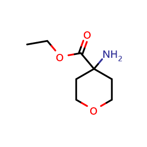 Chemical structure of Ethyl 4-aminotetrahydro-2H-pyran-4-carboxylate , CAS 246547-26-2, AChemBlock Y236877