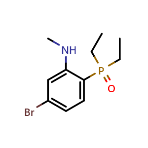 Chemical structure of (4-Bromo-2-(methylamino)phenyl)diethylphosphine oxide , CAS 2685825-06-1, AChemBlock Y236889