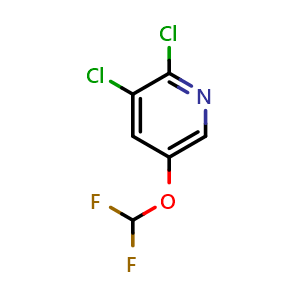 Chemical structure of 2,3-Dichloro-5-(difluoromethoxy)pyridine , CAS 110860-85-0, AChemBlock Y236894