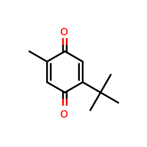 Chemical structure of 2-(tert-Butyl)-5-methylcyclohexa-2,5-diene-1,4-dione , CAS 24456-96-0, AChemBlock Y236896
