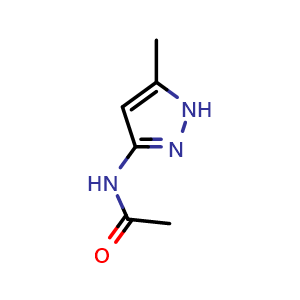 Chemical structure of N-(5-Methyl-1H-pyrazol-3-yl)acetamide , CAS 83725-05-7, AChemBlock Y236907