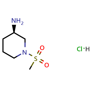 Chemical structure of (R)-1-(Methylsulfonyl)piperidin-3-amine hydrochloride , CAS 2742623-46-5, AChemBlock Y236928