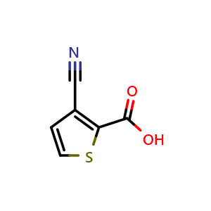 Chemical structure of 3-Cyanothiophene-2-carboxylic acid , CAS 58231-00-8, AChemBlock Y236942