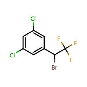 Chemical structure of 1-(1-Bromo-2,2,2-trifluoroethyl)-3,5-d ichlorobenzene , CAS 1416979-46-8, AChemBlock Y236943