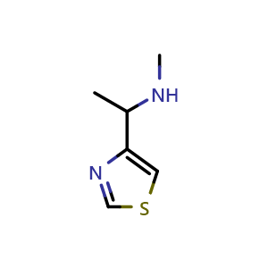 Chemical structure of N-methyl-1-(thiazol-4-yl)ethanamine , CAS 920478-91-7, AChemBlock Y236944