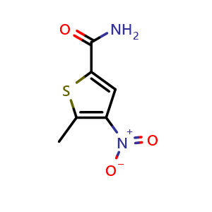 Chemical structure of 5-Methyl-4-nitrothiophene-2-carboxamide , CAS 36050-10-9, AChemBlock Y236948