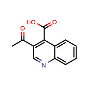 Chemical structure of 3-Acetylquinoline-4-carboxylic acid , CAS 1876-15-9, AChemBlock Y236955