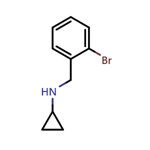 Chemical structure of N-[(2-Bromophenyl)methyl]cyclopropanamine , CAS 90868-91-0, AChemBlock Y236975