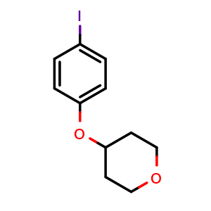Chemical structure of 4-(4-Iodophenoxy)oxane , CAS 144808-72-0, AChemBlock Y236976