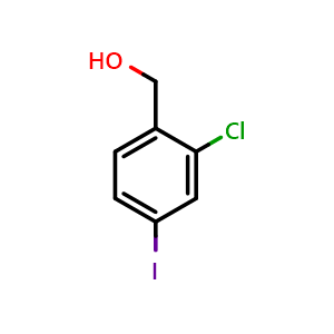 Chemical structure of (2-Chloro-4-iodophenyl)methanol , CAS 1260654-93-0, AChemBlock Y236980