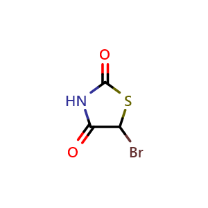 Chemical structure of 5-Bromothiazolidine-2,4-dione , CAS 125518-48-1, AChemBlock Y236997