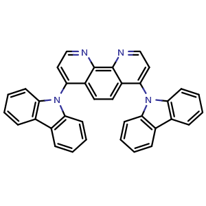 Chemical structure of 4,7-Di-9H-carbazol-9-yl-1,10-phenanthroline , CAS 676542-82-8, AChemBlock Y237010