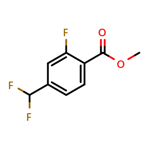 Chemical structure of Methyl 4-(difluoromethyl)-2-fluorobenzoate , CAS 1270981-54-8, AChemBlock Y237037