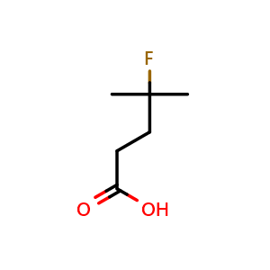 Chemical structure of 4-Fluoro-4-methylpentanoic acid , CAS 1383116-40-2, AChemBlock Y237041