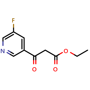 Chemical structure of Ethyl 3-(5-fluoropyridin-3-yl)-3-oxopropanoate , CAS 1701680-11-6, AChemBlock Y237046