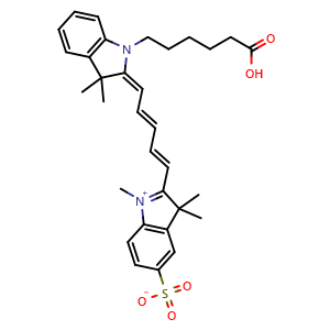 Chemical structure of monosulfo CY5 Carboxylic acid , CAS 644979-09-9, AChemBlock Y237069